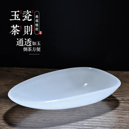Jade Porcelain Tea Scoop for Pu'er Tea Glass Liu Li Kung Fu Tea Set Accessories