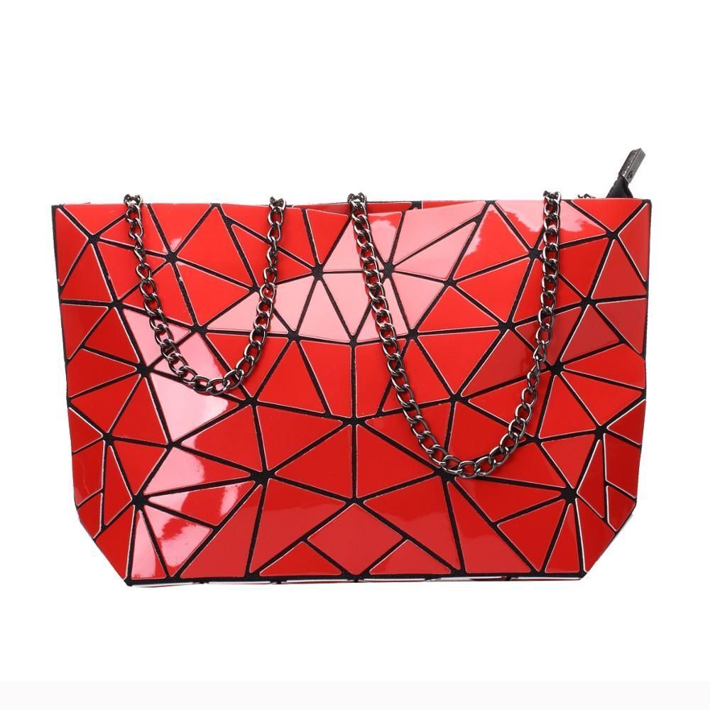 Chain Shoulder Bag Fashion Geometric Messenger Bag Crossbody Clutch 28*7.5*18CM