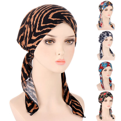 Women Print Chemo Cap Hair Loss Turban Hat Head Scarf Wrap Hijab Muslim Headwear