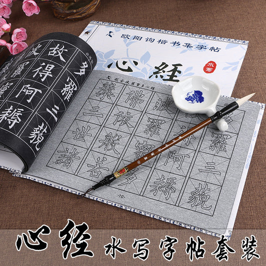 Chinese brush calligraphy copybook magic water writing repeat used cloth ouyang
