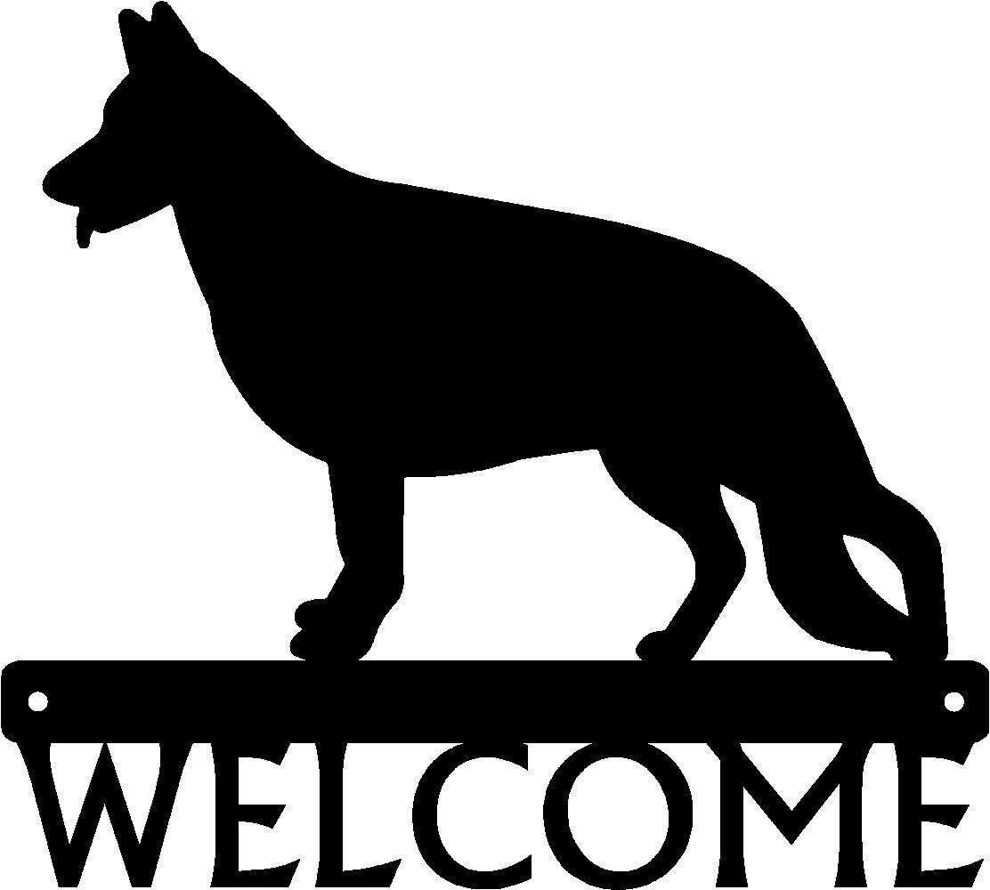 German Shepherd #1 Dog Welcome Sign - 12 inch Wide Metal Wall Art