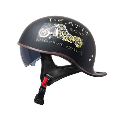 Retro Lightweight Open Face Motorcycle Helmet Fashion Helmet with Internal Visor