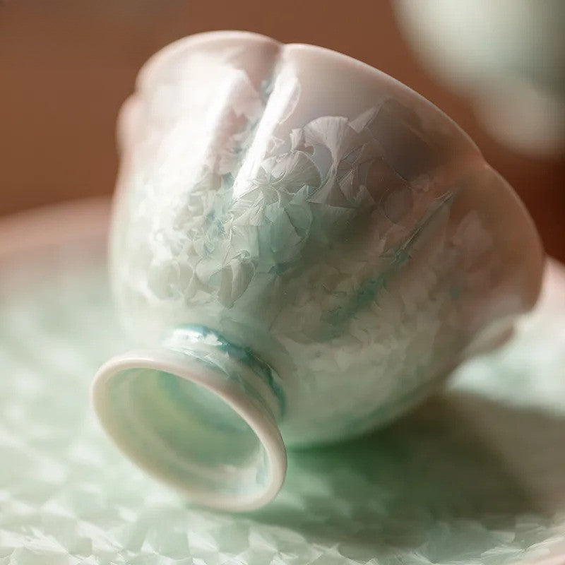90ml Ceramic Crystal Glaze High Foot Cup Tea-tasting Fragrance Cup Master Cup