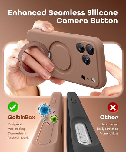 for Iphone 17 Pro Max Case with 360° Spin Magnetic Stand, [Compatible with Magsa
