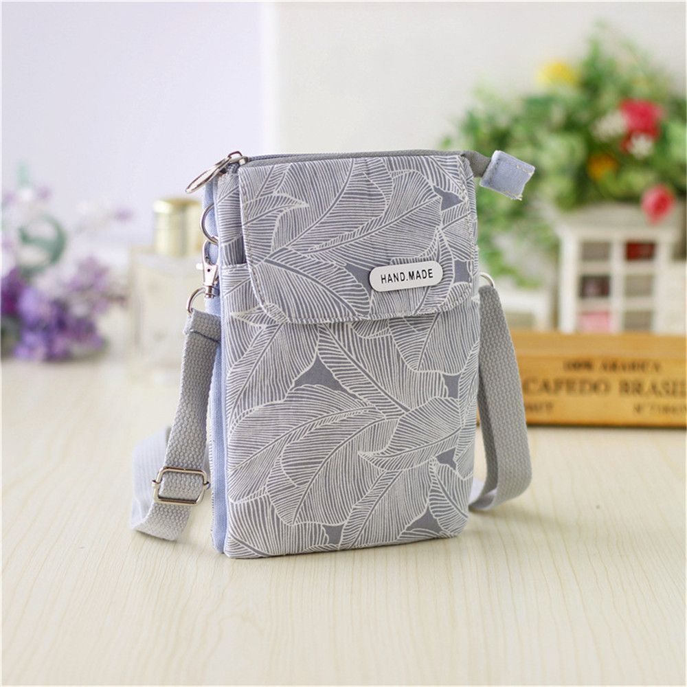 5-layer Mobile Phone Bag Tote Case Shoulder Purse Pouch Wallet Purple Gray Blue