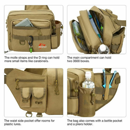 Fishing Bag Multifunctional Tackle Nylon Outdoor Water-resistant Sling Reel Lure