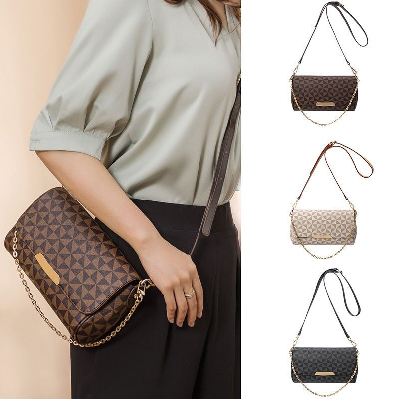 Women Crossbody Handbag Leather Tote Messenger Clutch Zipper Chains Shoulder Bag