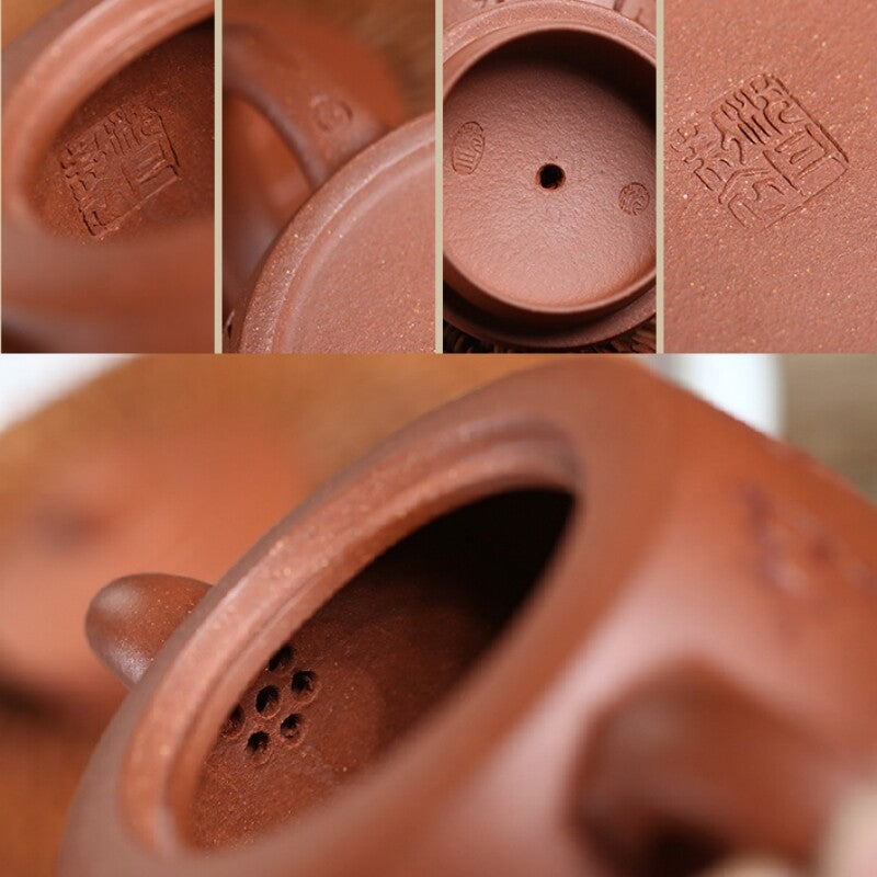 original ore yixing zisha jiangpo clay tea pot Chinese character carved marked