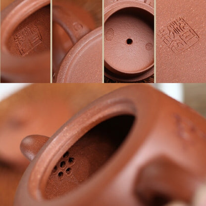 original ore yixing zisha jiangpo clay tea pot Chinese character carved marked
