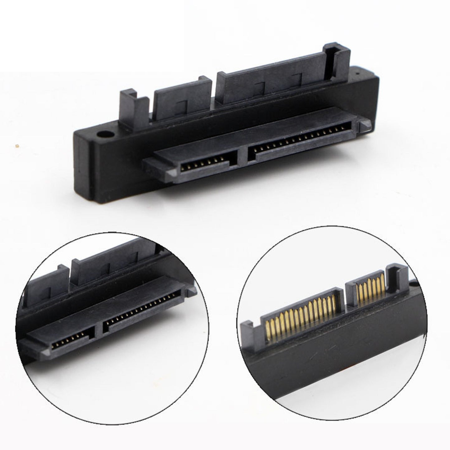 1 Pcs 90 Degree SATA 22Pin 7+15 Male to SATA 22Pin Female Connector Sata Adapter