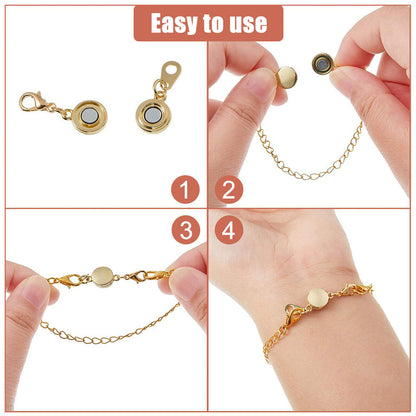 Strong Magnetic Lobster Clasps Jewelry Necklace Converter Extender Hook Closures