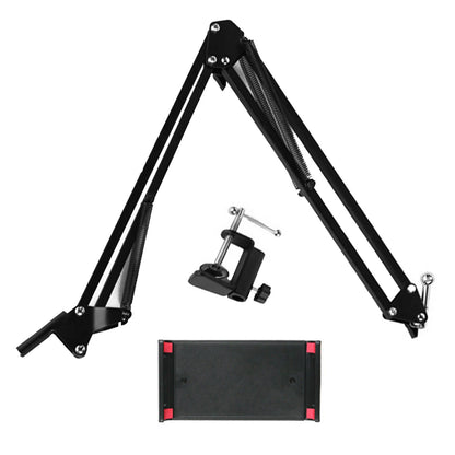 4.72-7" Lazy Bed Phone Holder Folding Long Arm Tablet Stand 360 Rotate Mount