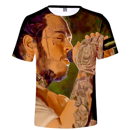 Camisetas Sublimadas Hombre POST MALONE T-Shirt Camisas Moda Para Vestir Franela