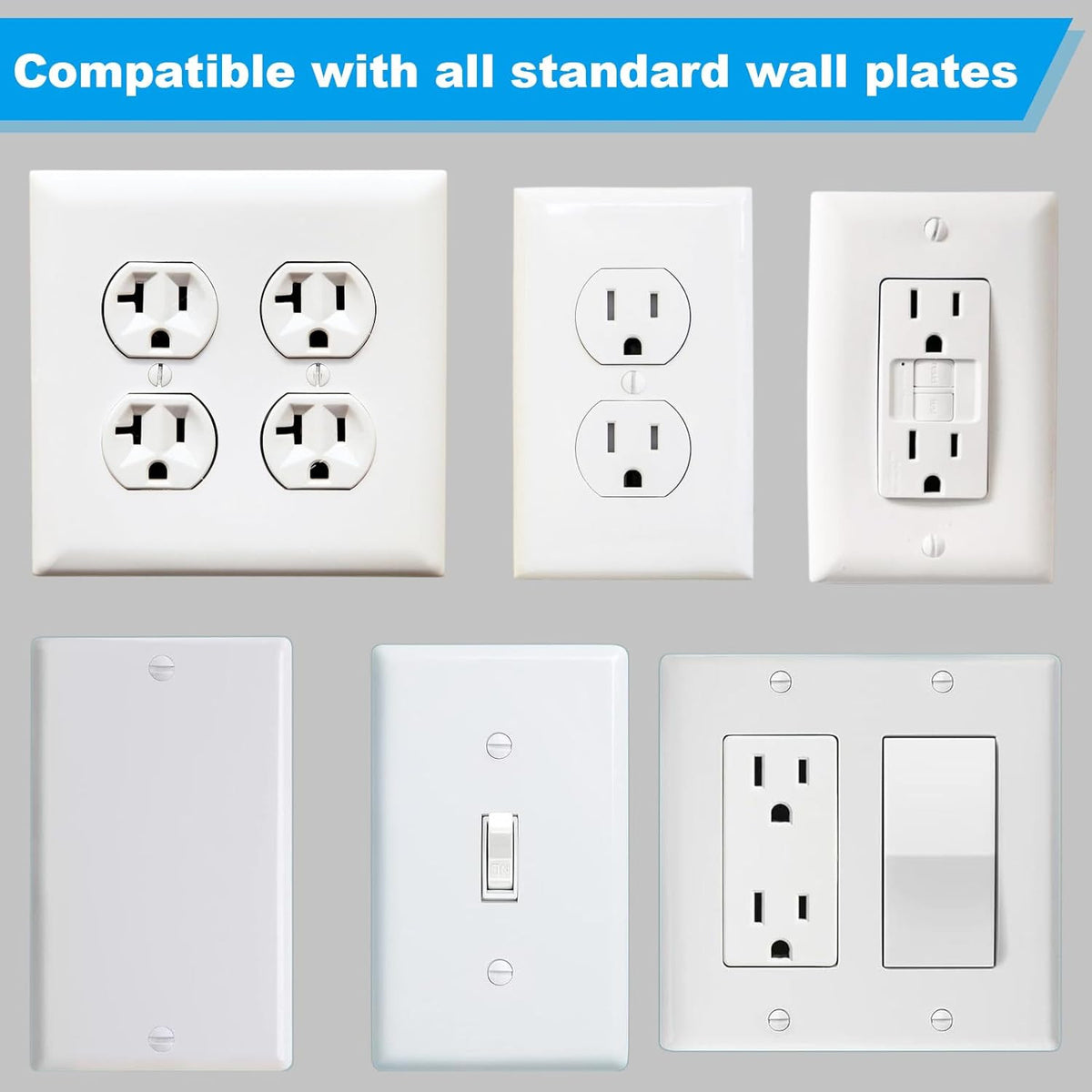 120 PCS White Wall Plate Screws Kit, White Outlet Screws 6-32 Thread Electrical
