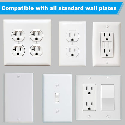 120 PCS White Wall Plate Screws Kit, White Outlet Screws 6-32 Thread Electrical