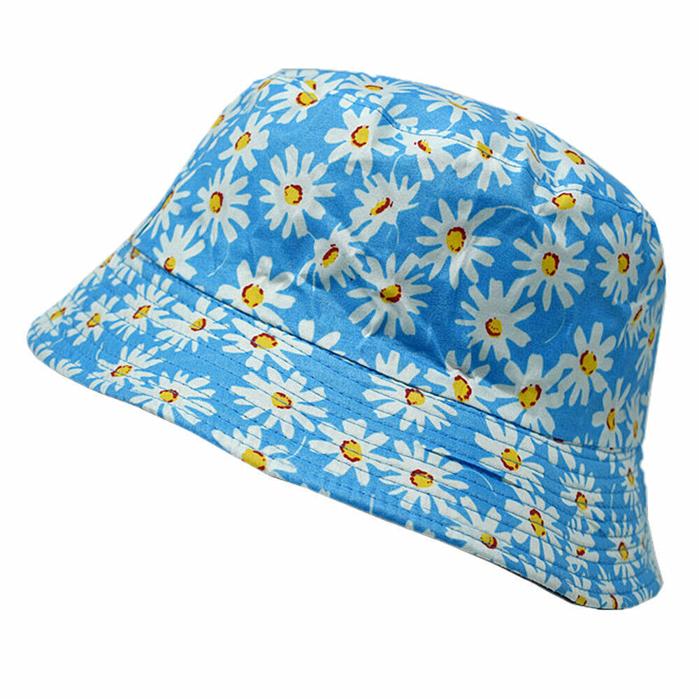 Unisex 100% Cotton Bucket Hat Boonie Hunting Fishing Outdoor Reversible Cap