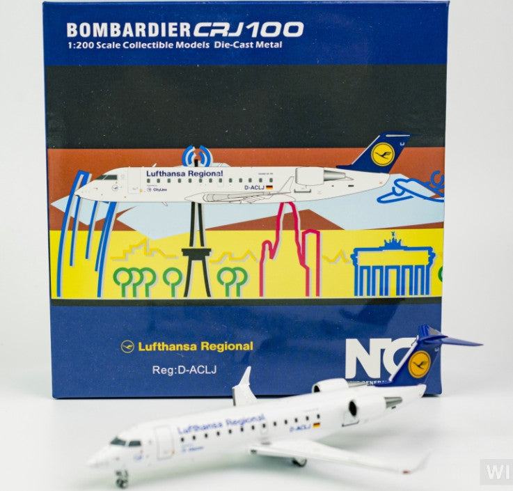 1:200 NG Model Lufthansa Bombardier CRJ200 Passenger Airplane Diecast Model