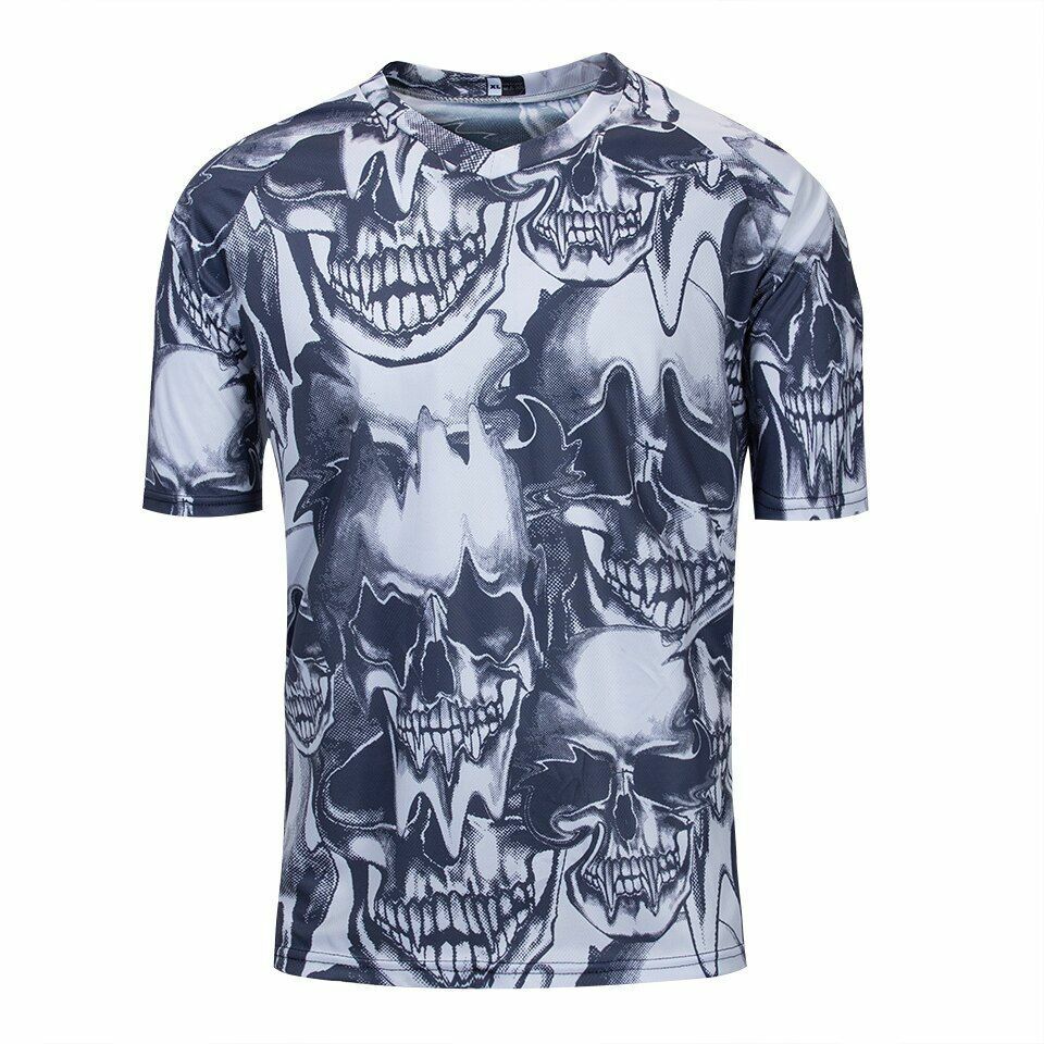Downhill Jersey Skull Men Mountain Bike Offroad MX Cycling Clothes MTB Bicycle