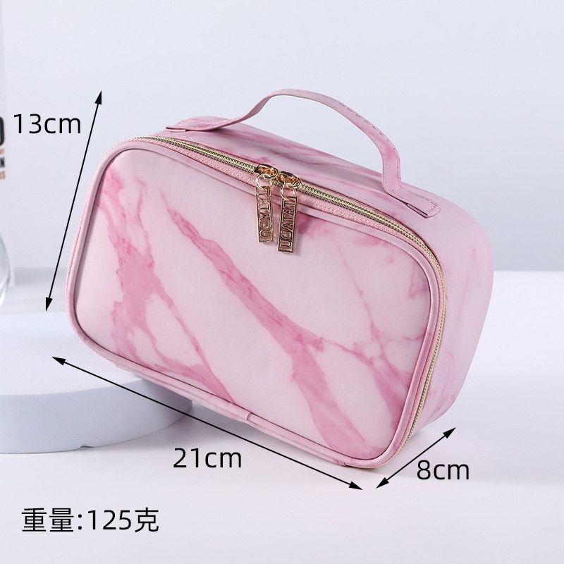 Marble Pattern Cosmetic Bag Multifunction Storage Purse Waterproof Makeup Case