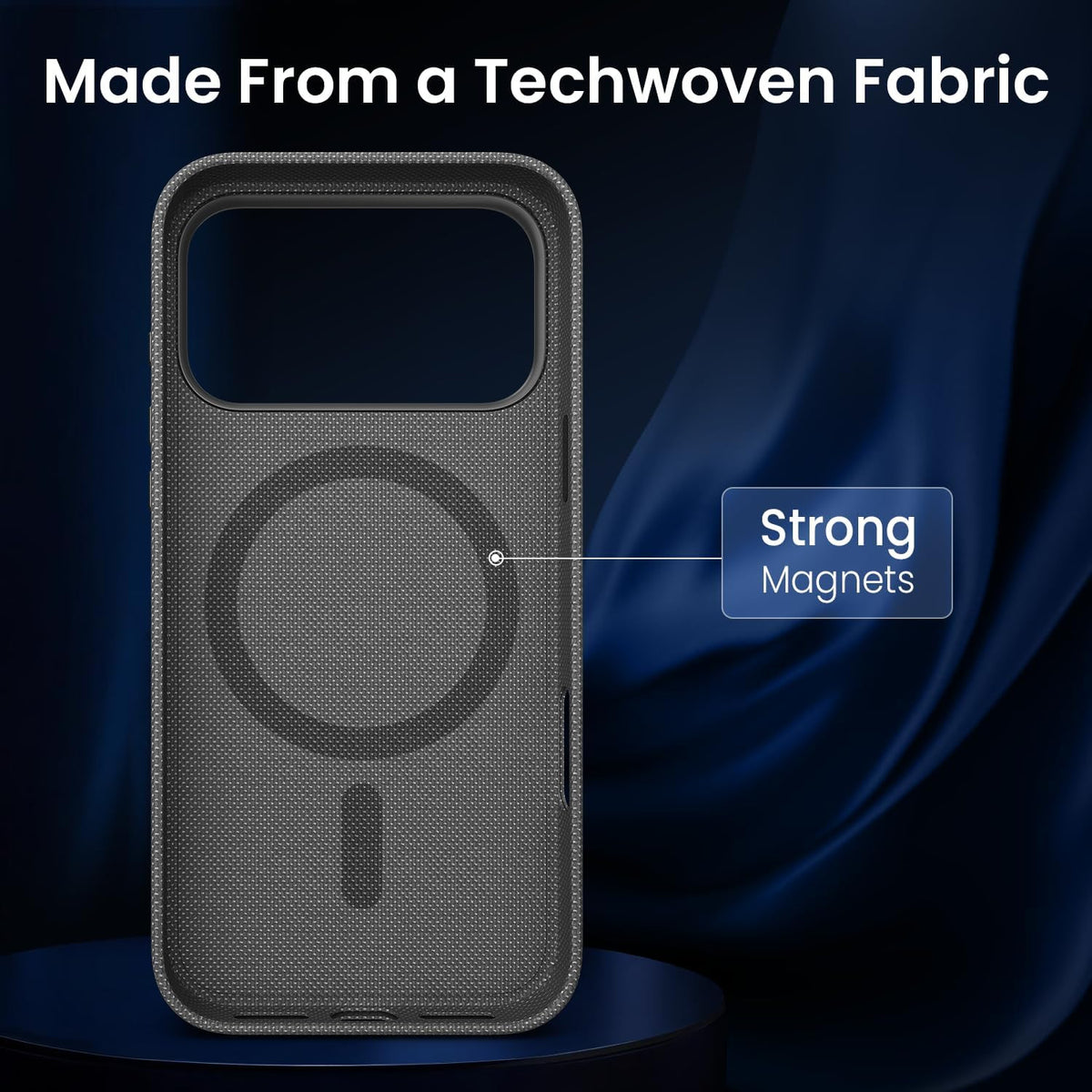 for Iphone 17 Pro Case Techwoven Black Military-Grade Drop Protection Shockproof