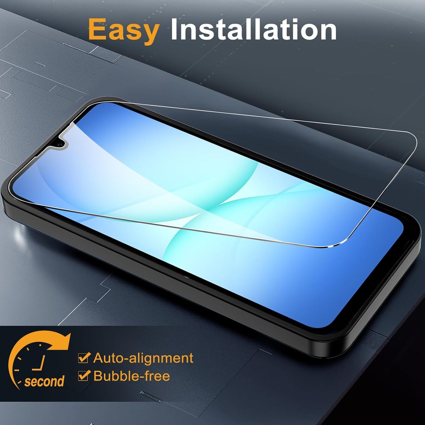 3 Pack for Samsung Galaxy A17 5G Screen Protector Tempered Glass with Easy Insta