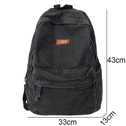 Canvas Denim Book Bag Backpack Traveling School Bags Vintage Laptop 33*13*43 CM