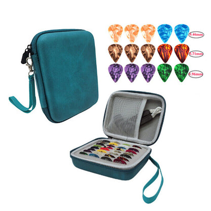 16pcs Guitar Pick Holder Case Box W/ Pick Capo Tuner Strings Storage Pouch Bag