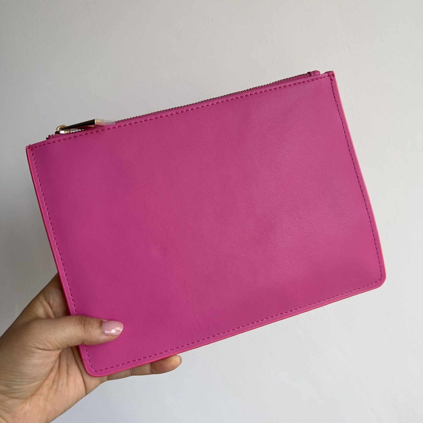 Customized Letters Pouch Synthetic Leather Clutch Bag Small Handbag Purses Pink