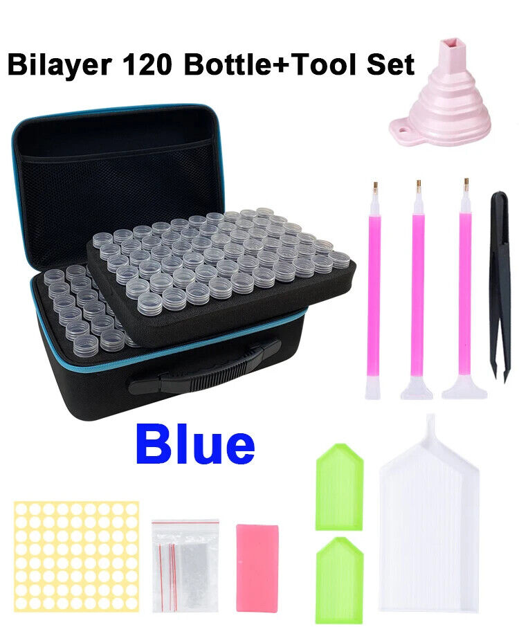 120 Bottles Diamond Painting Box Tool Container Storage Box Holder Hand Bag