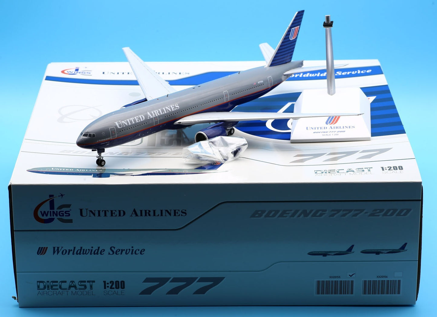 JC Wings 1:200 United Airlines Boeing B777-200 Diecast Aircraft Jet Model N777UA