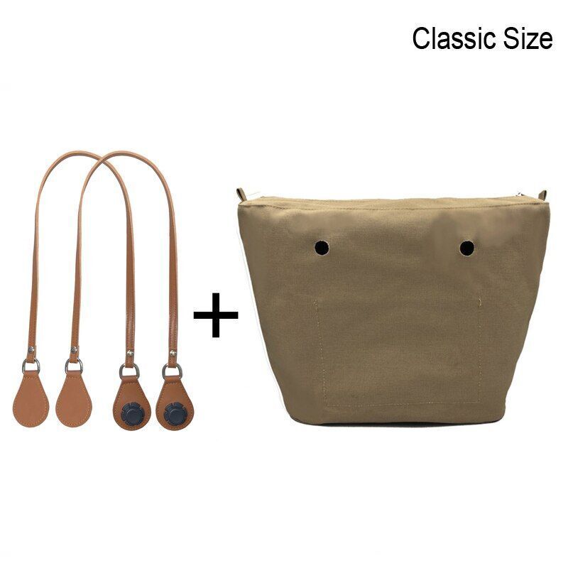 1set Canvas Lining Insert Inner Pocket 85cm Long Handles Microfiber Leather Bag