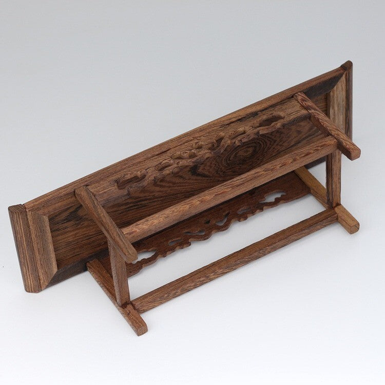 11.8" Wood Display Stand Rack Shelf Vase Bonsai Buddha Statue Base Decor
