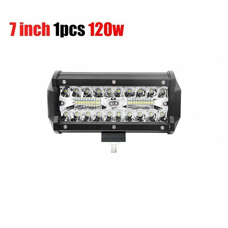 LED Light Bars 7 Inch 120W Combo Spot Flood Beam 4x4 Spot 12V 24V 4WD Headlight