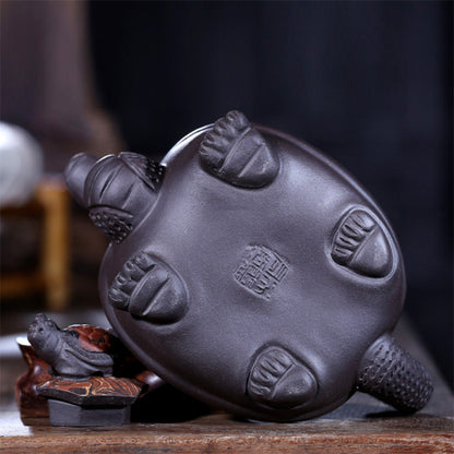 240ml Chinese Yixing Purple Clay Teapot Handmade Dragon Turtle Tea Pot
