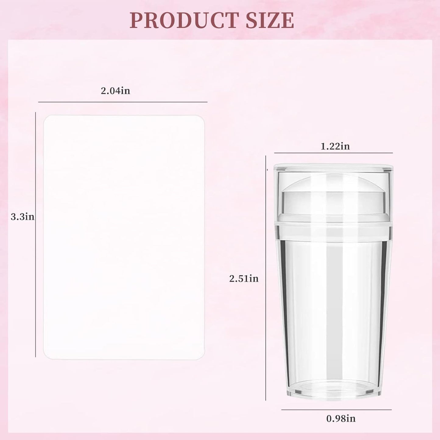 2PCS Silicone Head Nail Stamp Set with Scraper French Nail Art Template DIY Tool