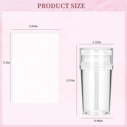 2PCS Silicone Head Nail Stamp Set with Scraper French Nail Art Template DIY Tool