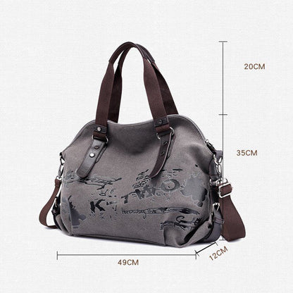 Canvas Shoulder Bags Vintage Graffiti Print Handbags Shoulder Purse Totes Bags