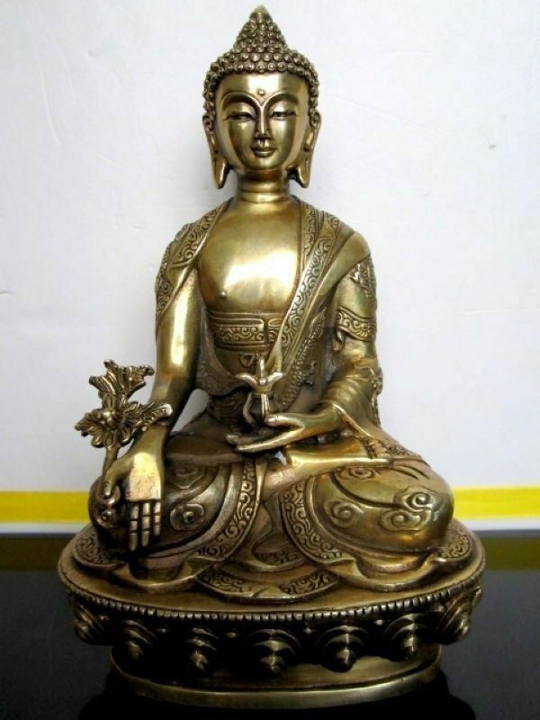 Chinese Tibetan Buddhist Medicine buddha brass statue