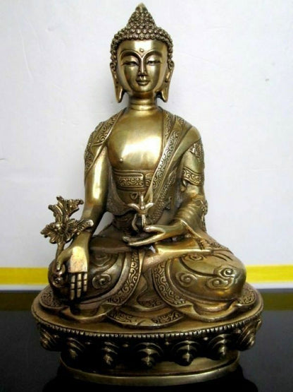 Chinese Tibetan Buddhist Medicine buddha brass statue