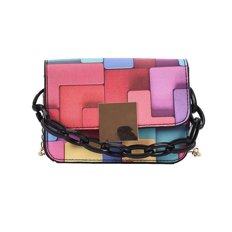 Shoulder Bag Printing Chain Female Phone Fashion Small Handbag Synthetic Leather
