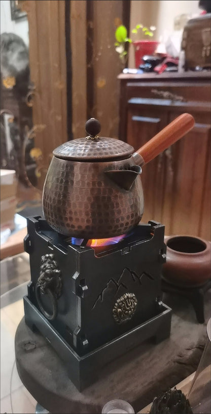 Handmade Purple Copper Side Handle Teapot 400ml Gongfu Tea Kettle