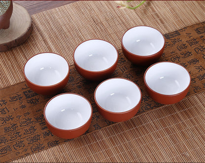 6pcs/lot Kungfu Tea Cup Puer Cups 25ml / 50ml Chinese Purple Clay Porcelain Cups