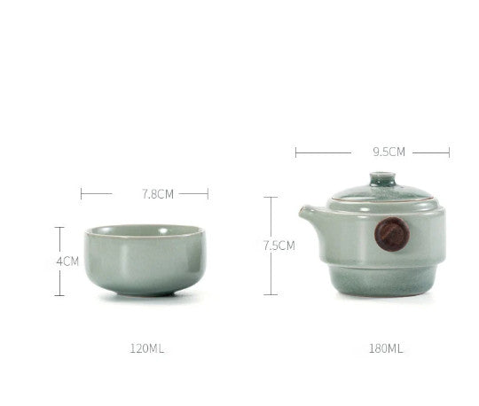 Ceramic Teapot With 2 Cups Chinese Tea Set Gongfu Teaware Travel Puer Tea Set