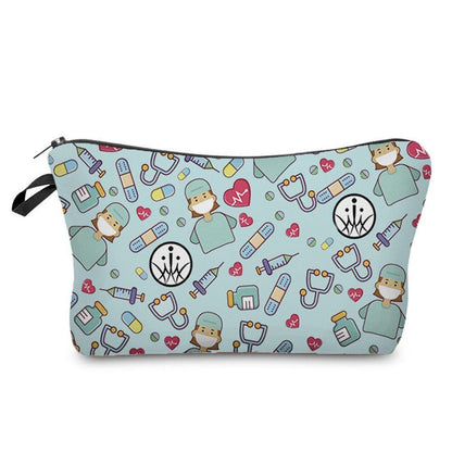 Nurse Pattern Cosmetics Bags Printed Makeup Purse Fashion Toiletry Storage Bags