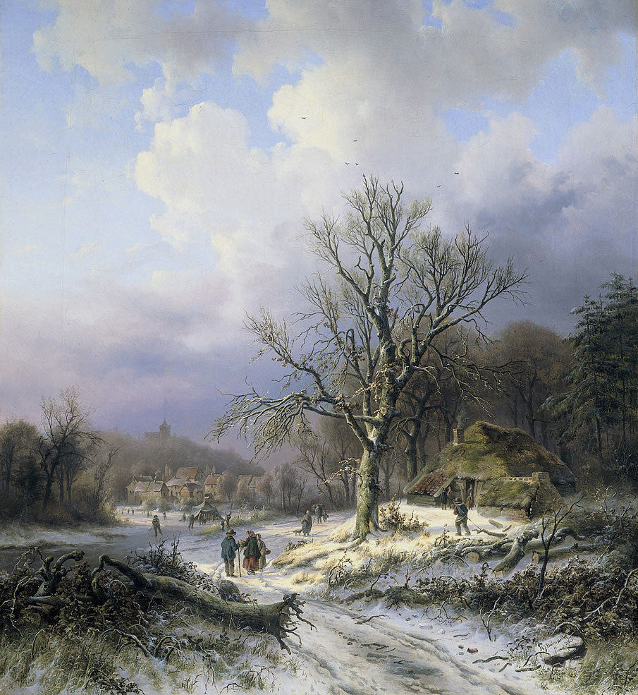 stunning art oil painting handpainted on canvas "Snow landscape"