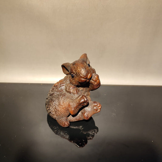 vintage Chinese Carved Rabbit sculpture Statue wood Christmas Wooden gift child