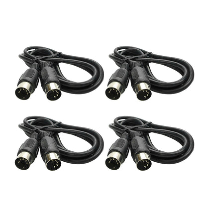 Stable Connection 4pcs MIDI 5-pin Male to Male Connecting Wire Plastic Shell
