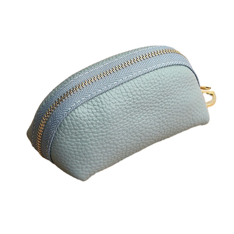 Unisex Soft Small Real Leather Pouch Coins Purse Mini Soft Wallet Zips Keys Bag