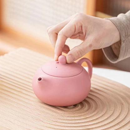 Handmade Tea Pot Real Yixing Zisha Pot Matching Tea Cup Xishi Pot Pink For Lady