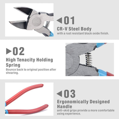 PL2200 Diagonal Flush Cutter 6-Inch Side Cutter Needle-Nose for Reeled Terminals